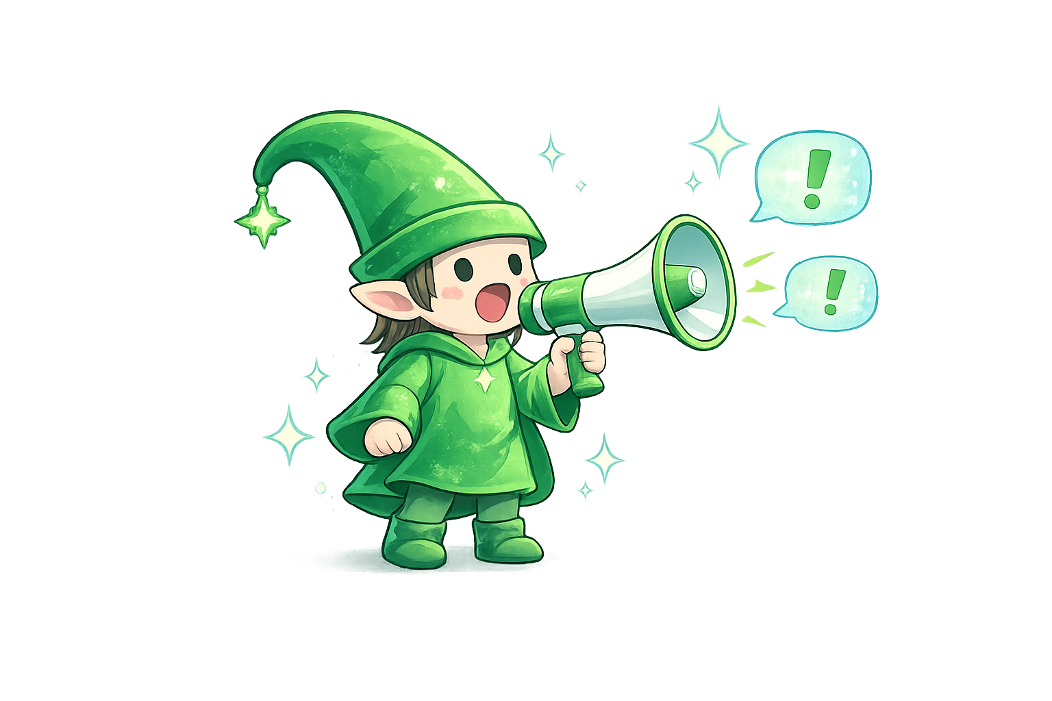 Elfenfarm elf with megaphone
